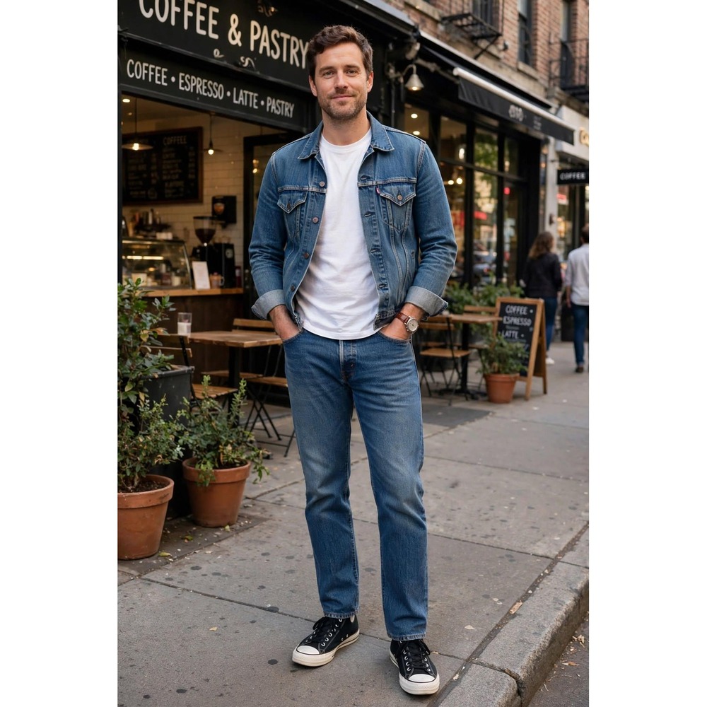 Levi's Mens 34x36 501 '93 Straight Leg Jeans Blue Denim Premium Button Fly
